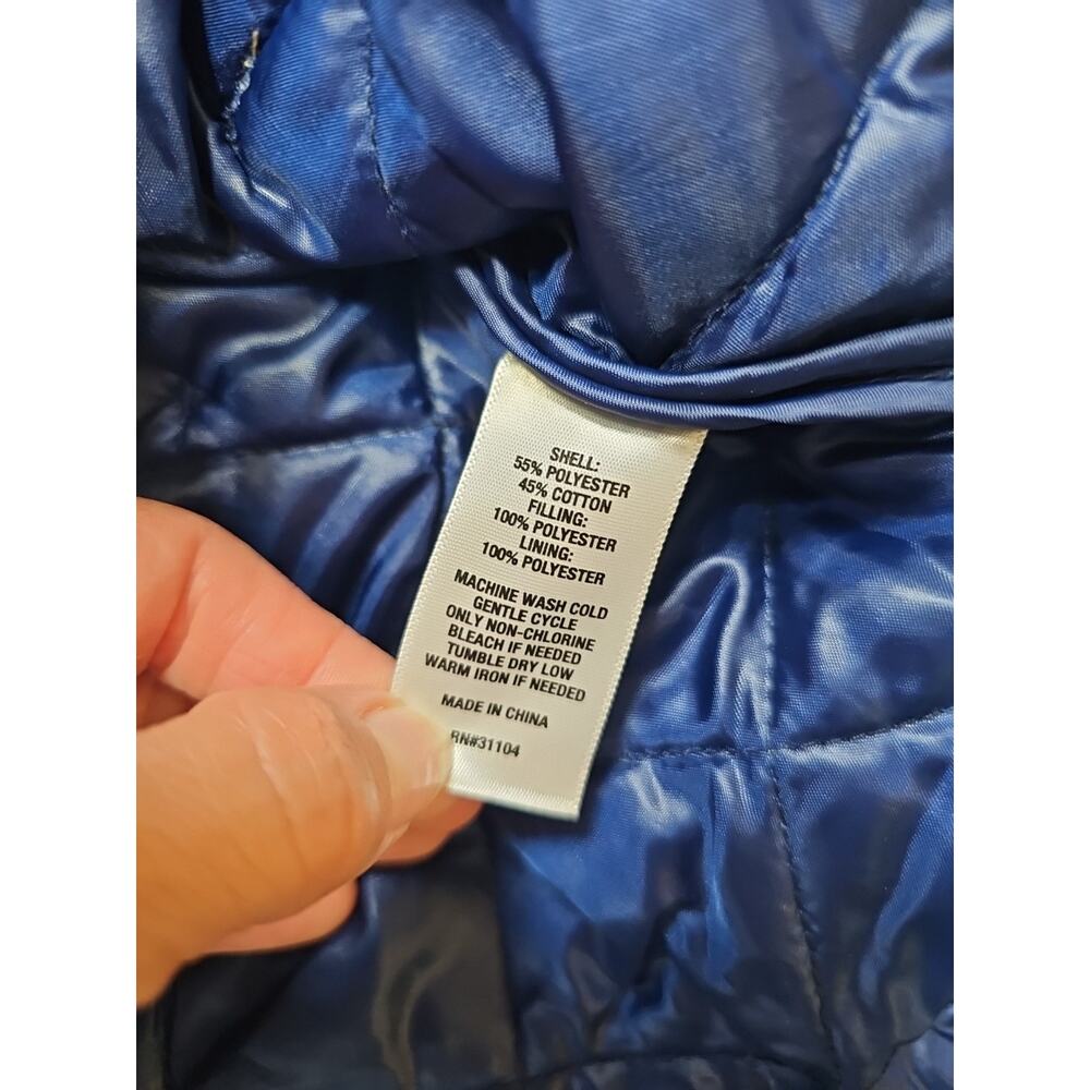 Crown And Ivy Vest Mens Large Quilted Blue Full Zip Preppy Casual - Picture 5 of 7